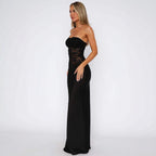 Damen elegantes Maxi-Kleid mit Spitzenoberteil und schmalem Schnitt R&B