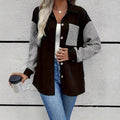 Damen Overshirt mit Karomuster und kontrastierenden Ärmeln