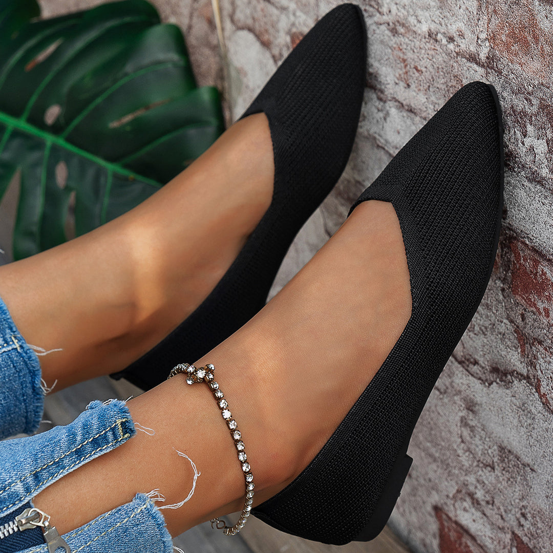 Damen Elegante Slip-On Ballerinas mit modischer Punktstruktur R&B