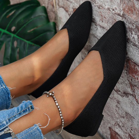 Damen Elegante Slip-On Ballerinas mit modischer Punktstruktur R&B