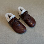 Damen gemütliche Schnürschuhe mit warmem Fleece-Futter R&B