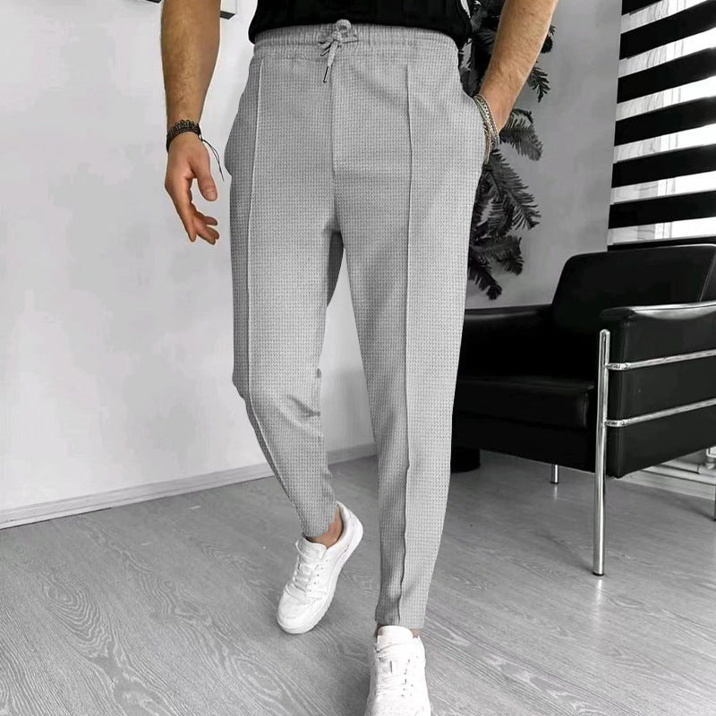 Herren elegante Freizeithose mit elastischem Bund und seitlichen Taschen R&B