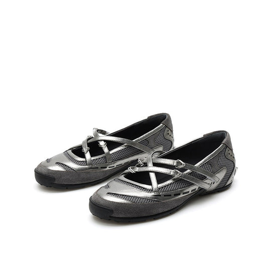 Damen Freizeit-Ballerinas mit atmungsaktivem Obermaterial und flexiblem Riemchen R&B