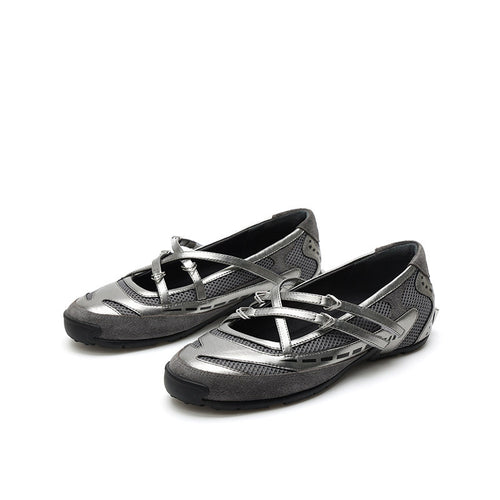 Damen Freizeit-Ballerinas mit atmungsaktivem Obermaterial und flexiblem Riemchen R&B