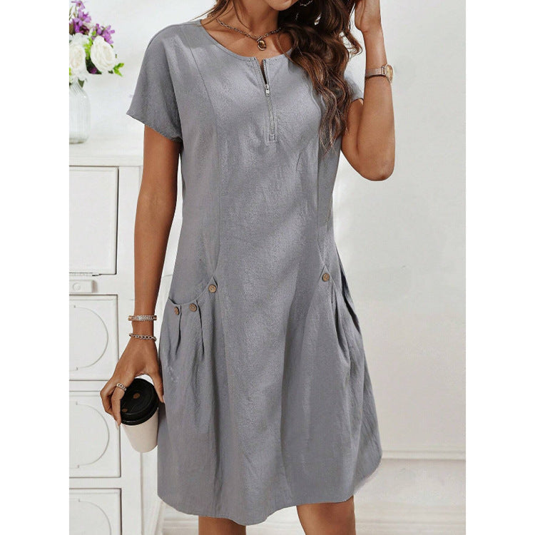 Freizeitkleid Damen mit Reißverschluss