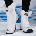 Damen wärmeisolierte Winterstiefel mit rutschfester Profilsohle