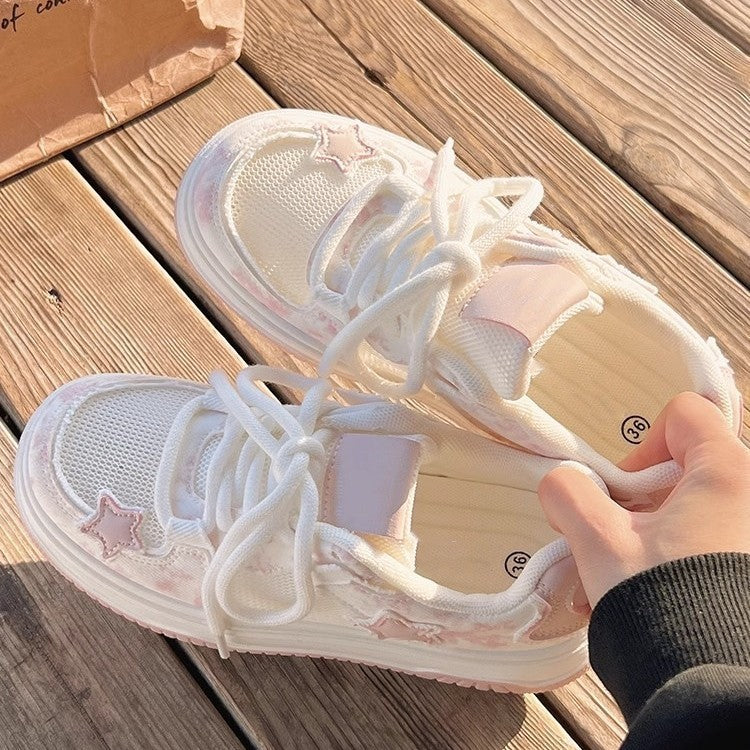 Damen Sportliche Plateau-Sneaker mit atmungsaktiver Mesh-Oberfläche und modischem Design R&B
