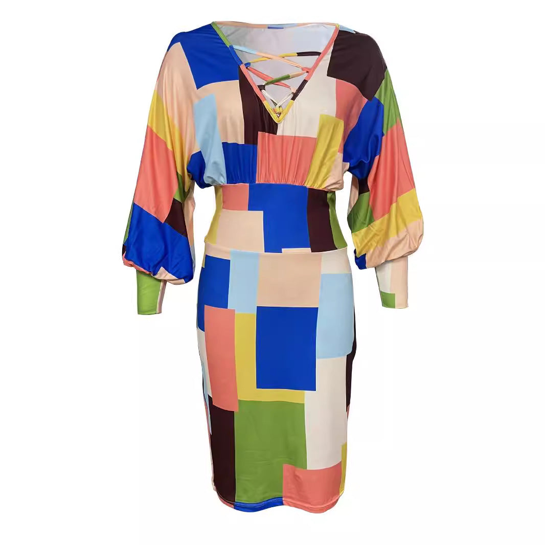 Damen Kleid im modernen Blockdesign R&B