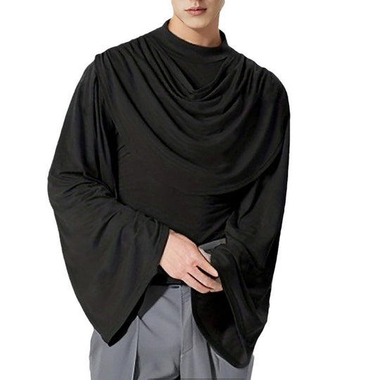 Damen Stilvolle Bluse mit Drapierung und weitem Arm R&B