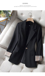 Damen Eleganter Blazer mit modernen Karodetails R&B