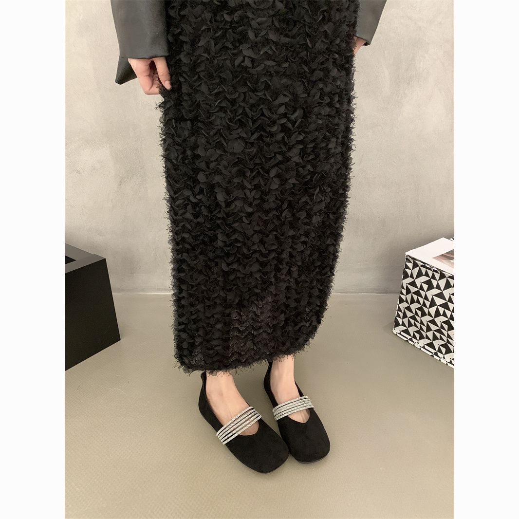 Damen elegante Ballerinas mit modischem Strass-Riemchen R&B