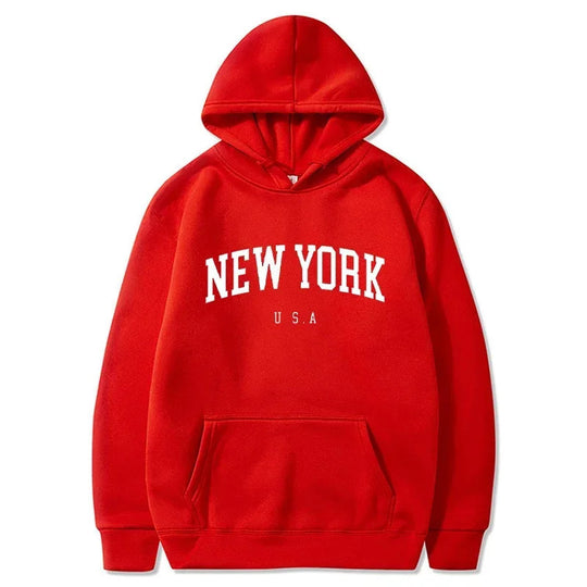 Damen Kapuzenpullover mit modischem New York Print und bequemer Passform R&B