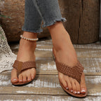 Damen komfortable Zehentrenner-Sandalen mit geflochtenem Riemendesign R&B