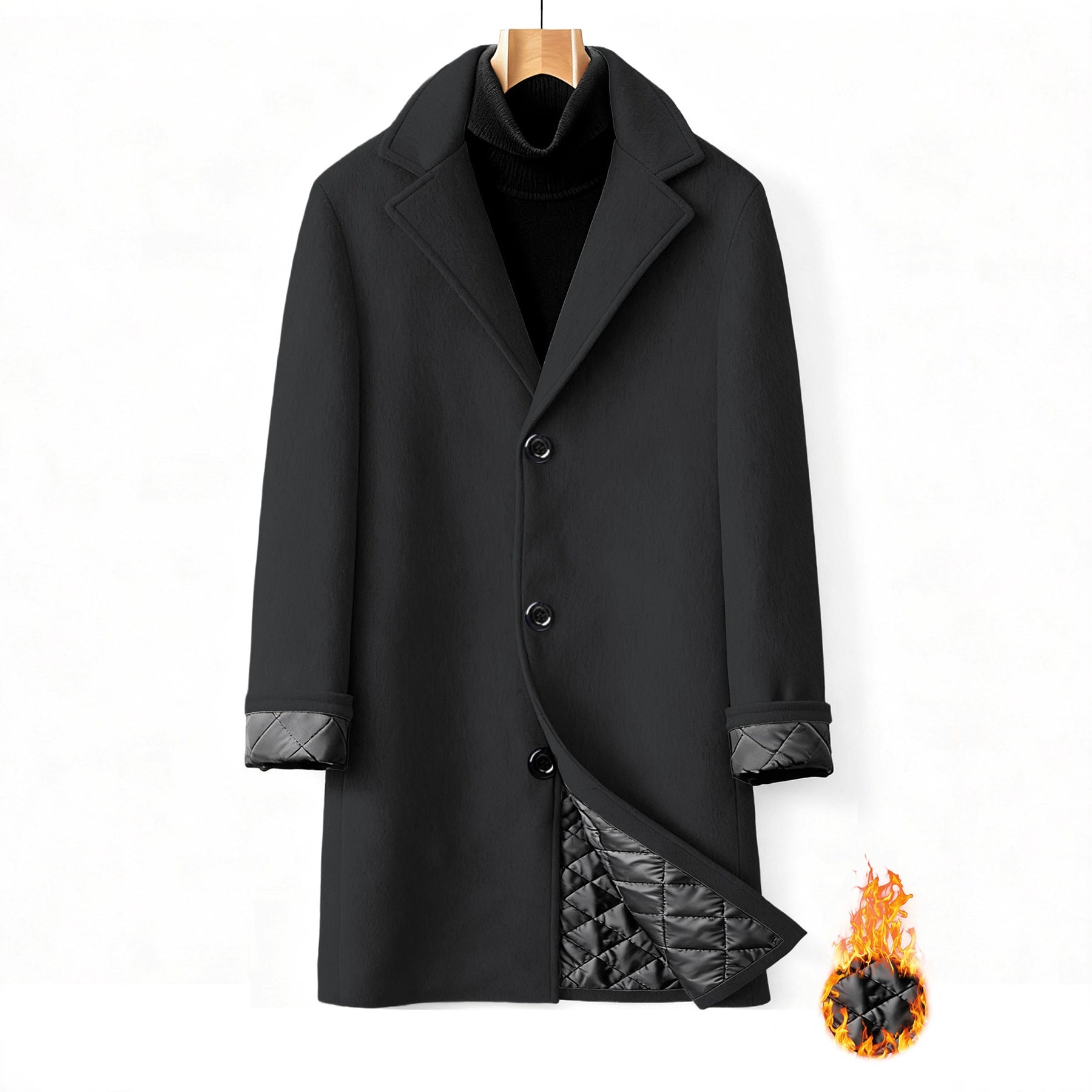 Herren eleganter und stilvoller Übercoat R&B