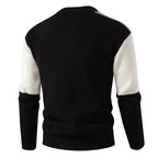 Herren farbenfroher Strukturpullover mit modernem Schnitt und Rundhalsausschnitt R&B