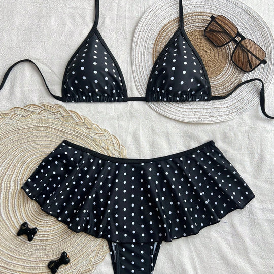 Damen Triangel-Bikini mit gerafftem Volant R&B