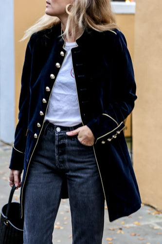 R&B | Samt Patchwork Multiknopfjacke
