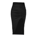 Damen Maxi-Rock mit hohem Schlitz und raffiniertem Rüschendesign R&B