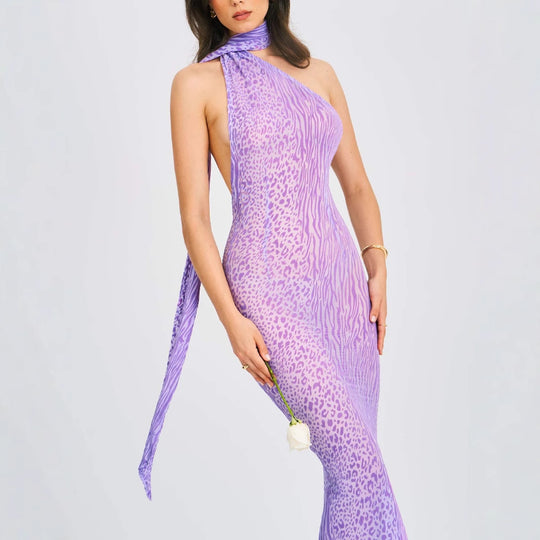 Damen Elegantes Wickelkleid mit asymmetrischem Hals und figurbetontem Schnitt R&B