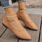 Damen Ballerinas im eleganten V-Ausschnitt und weichem Wildleder-Look R&B