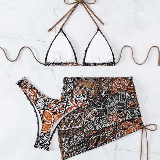 Damen Bikini-Set mit verstellbarem Oberteil und hoch taillierter Short R&B