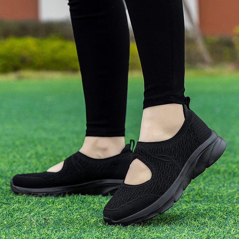Damen Atmungsaktive Slip-On Sneakers mit elastischem Obermaterial und dämpfender Sohle