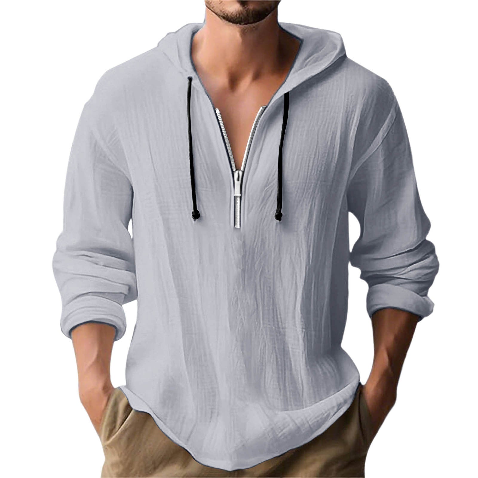 Herren lässiger Kapuzenpullover mit Reißverschluss R&B
