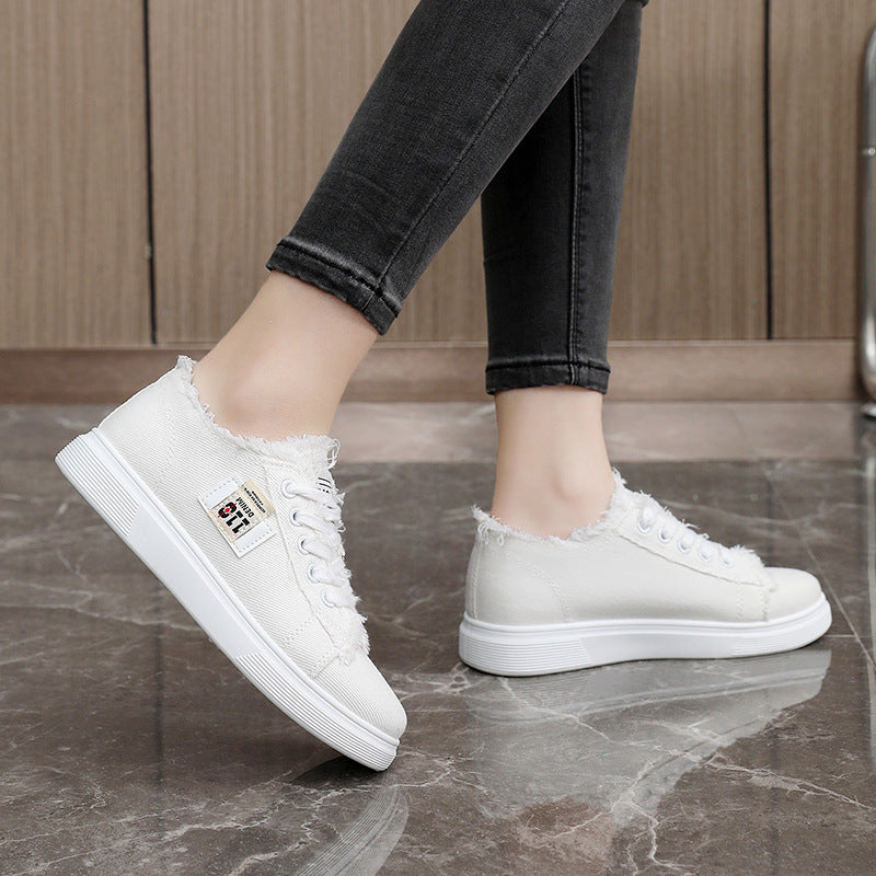 Damen lässige Sneaker mit modischem Used-Look und elastischem Schnürsystem R&B