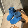 Damen warme Hausschuhstiefel mit flauschigem Innenfutter und hochwertiger Wildlederoberfläche R&B