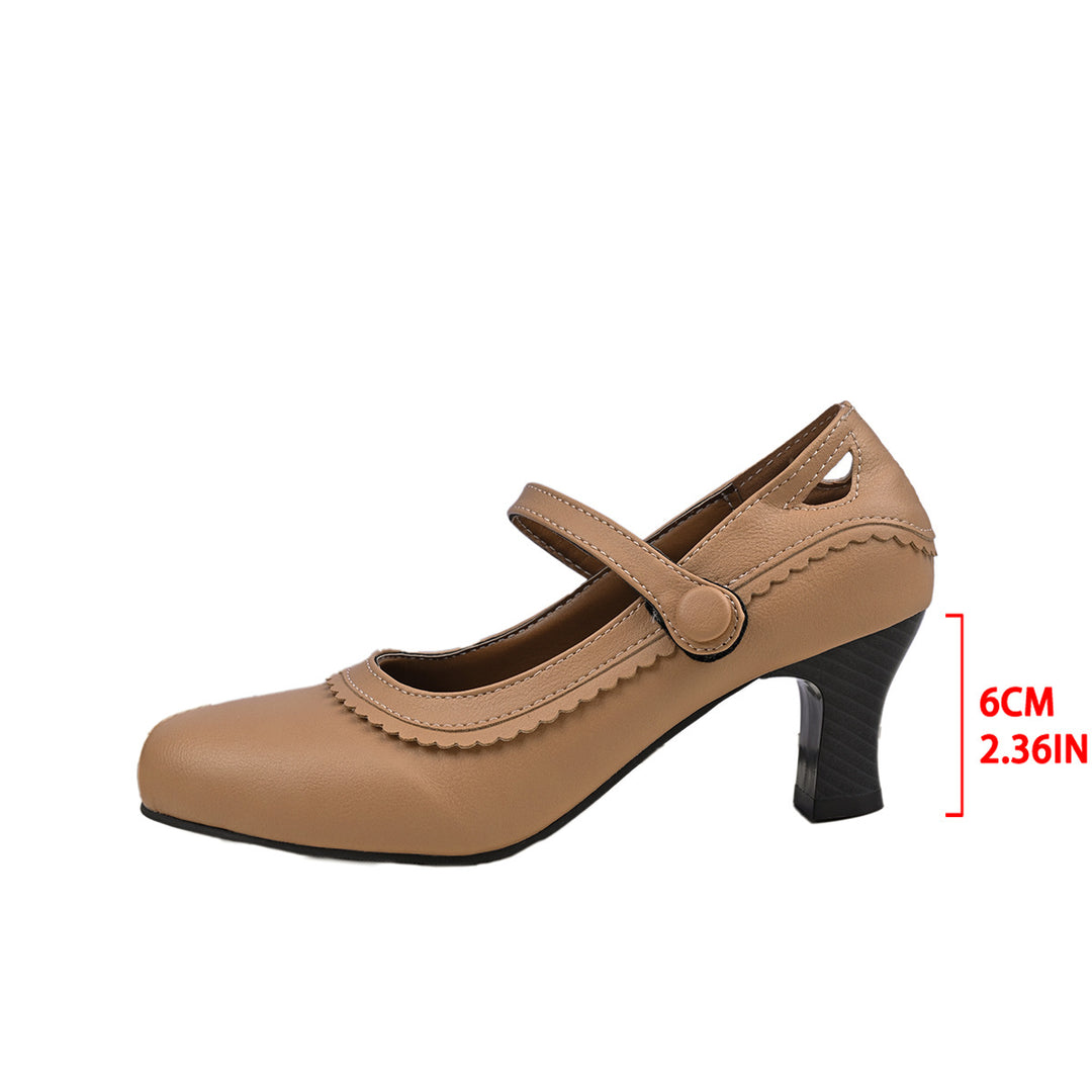 Damen elegante Mary Jane Pumps mit schicker Schnalle und komfortablem Absatz R&B