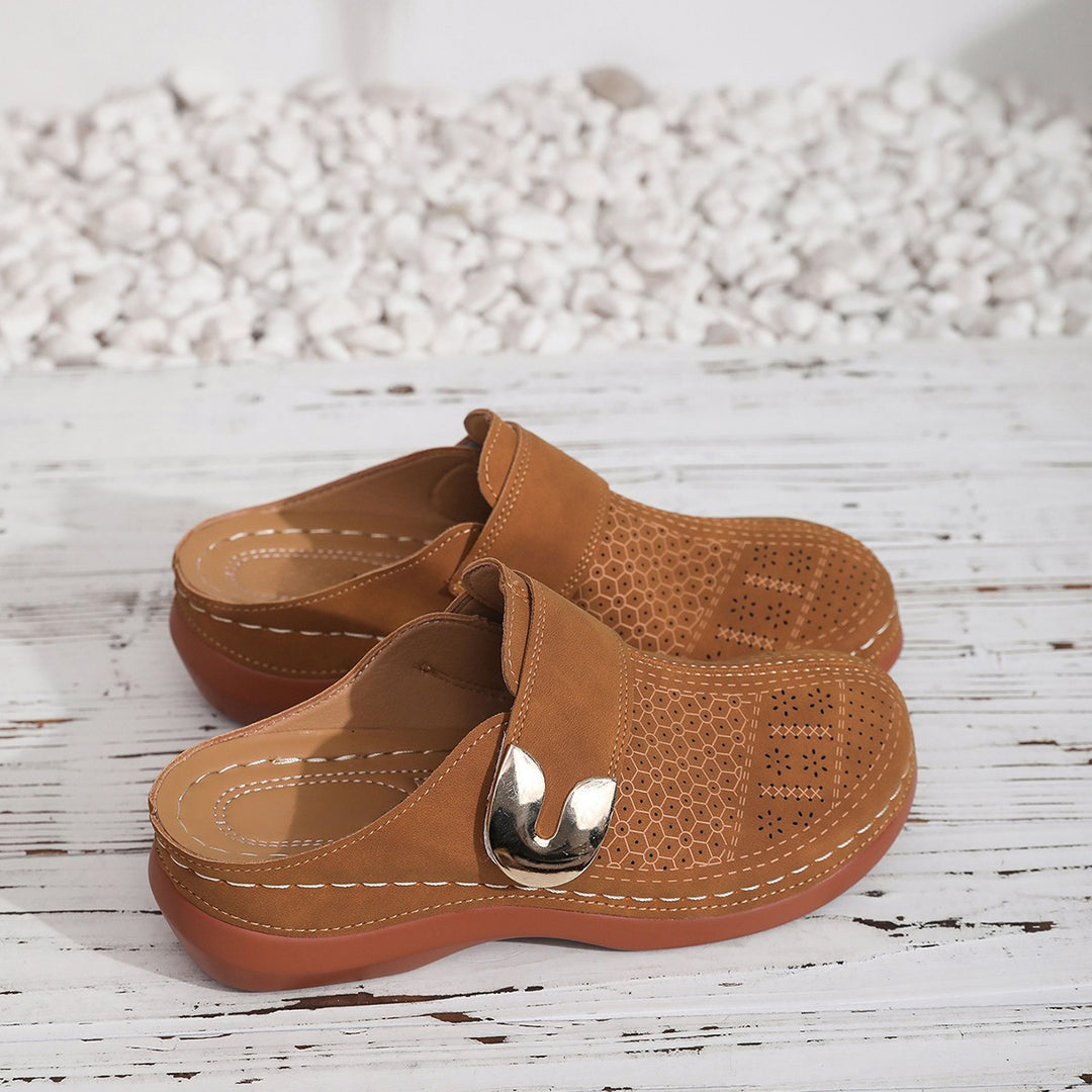 Damen Atmungsaktive Clogs mit seitlichem Schnallen-Detail R&B
