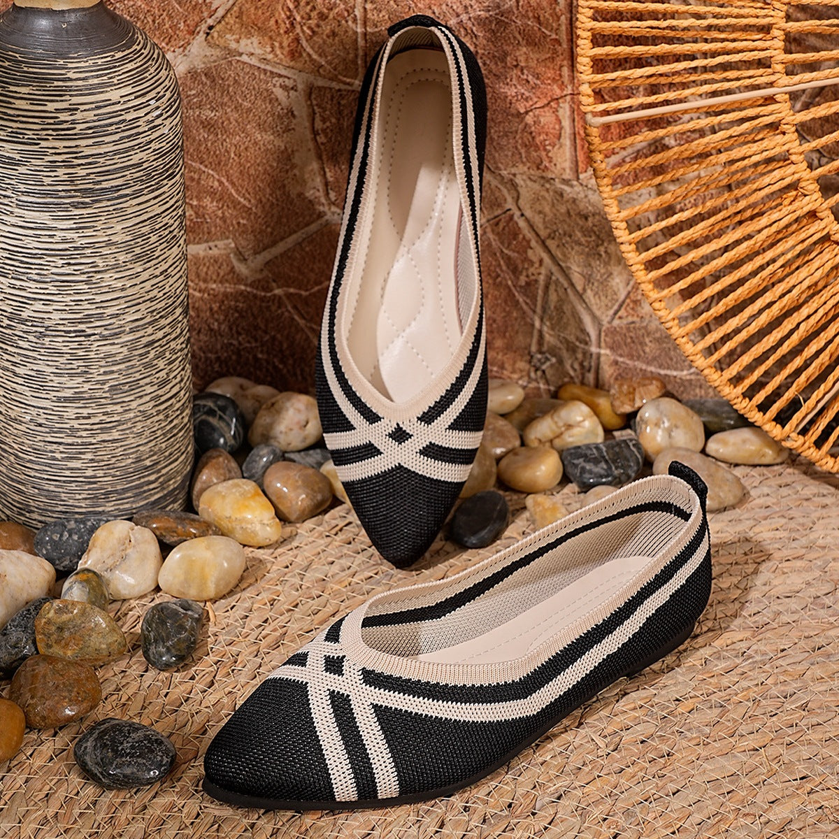 Damen Elegante und luftige Ballerinas mit atmungsaktivem Netzmaterial R&B