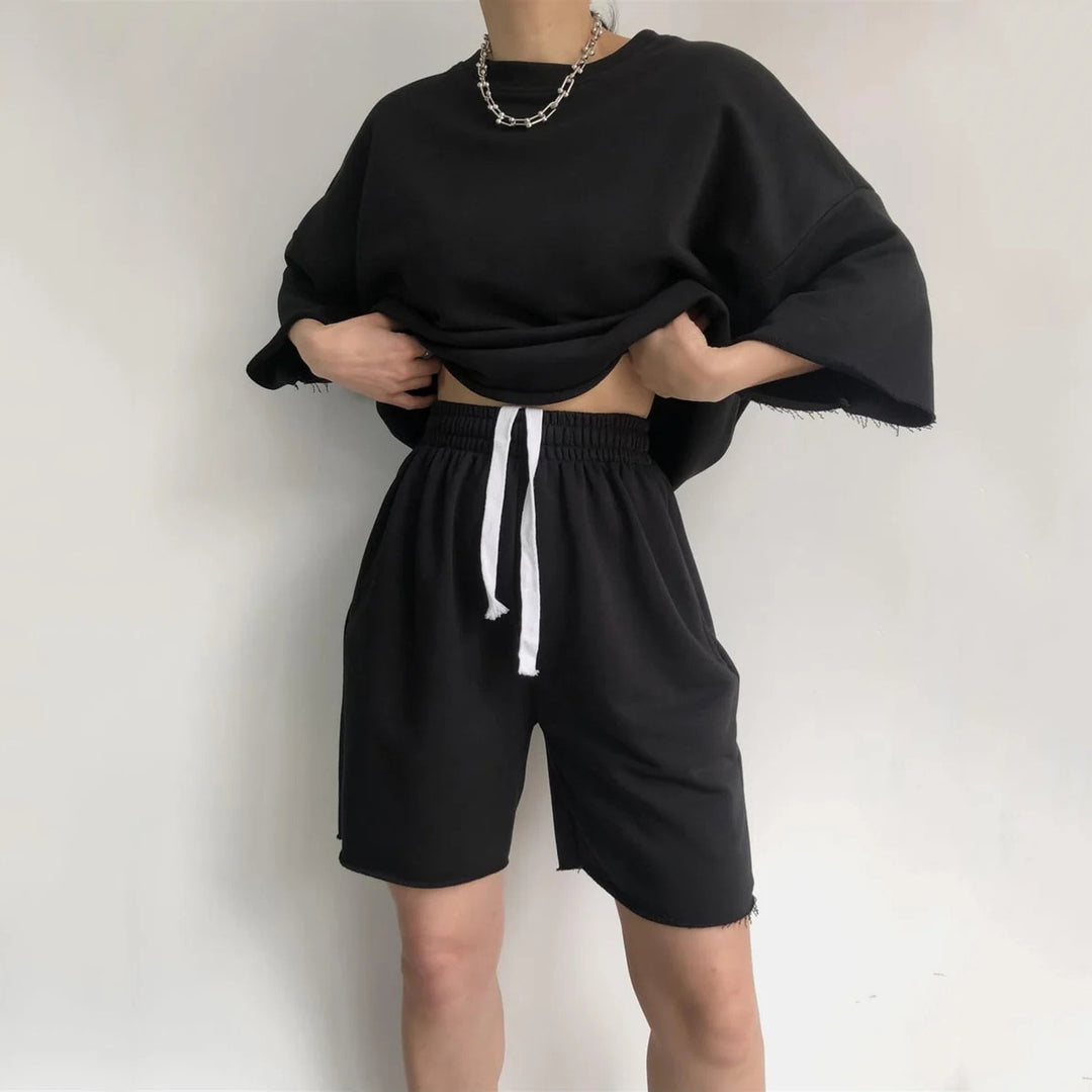 Damen Bequemes Loungewear-Set aus hochwertigem Sweatstoff mit lockerem Schnitt R&B