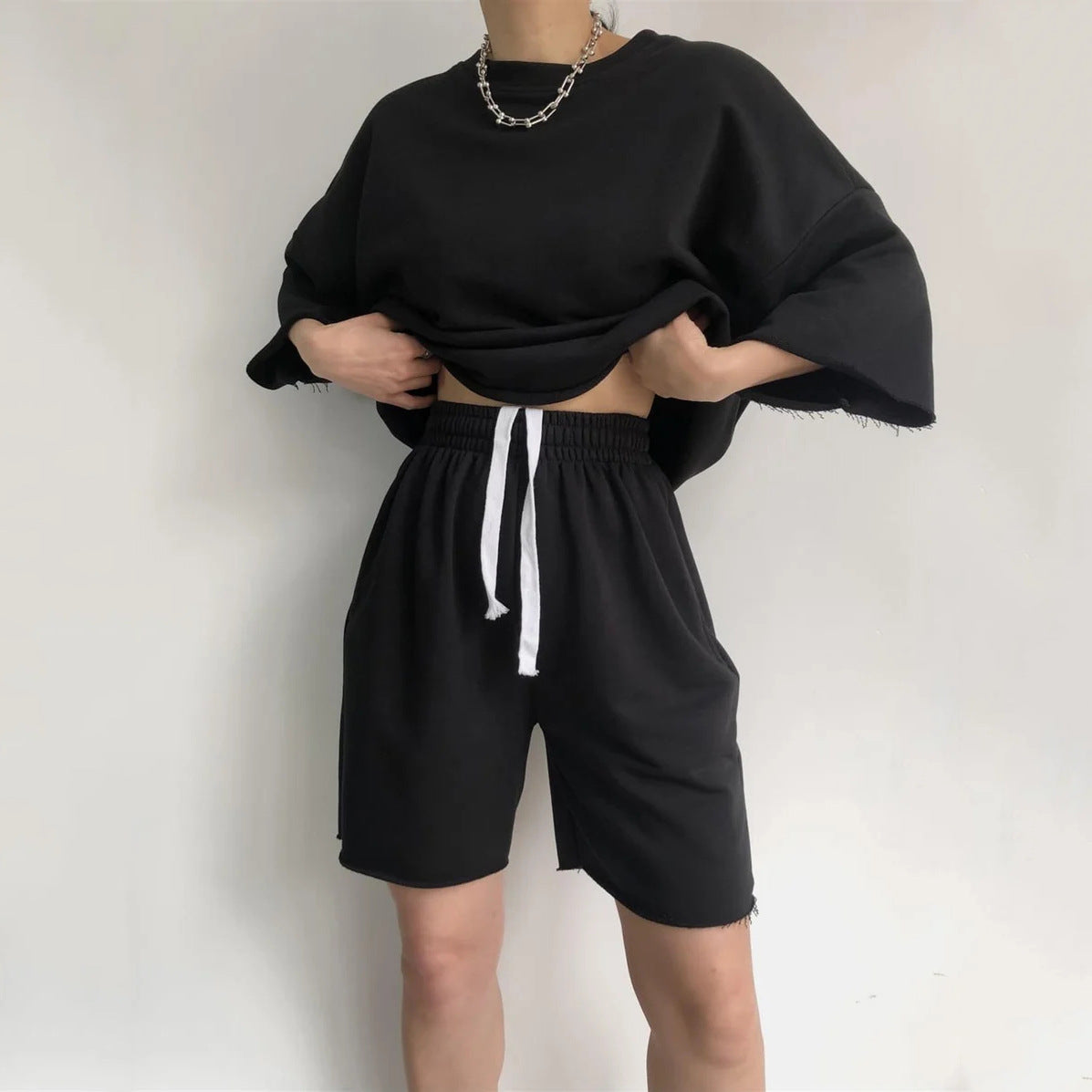 Damen Bequemes Loungewear-Set aus hochwertigem Sweatstoff mit lockerem Schnitt R&B