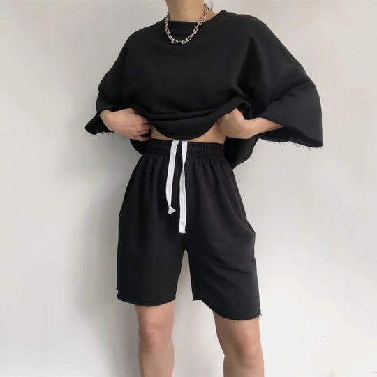Damen Bequemes Loungewear-Set aus hochwertigem Sweatstoff mit lockerem Schnitt R&B