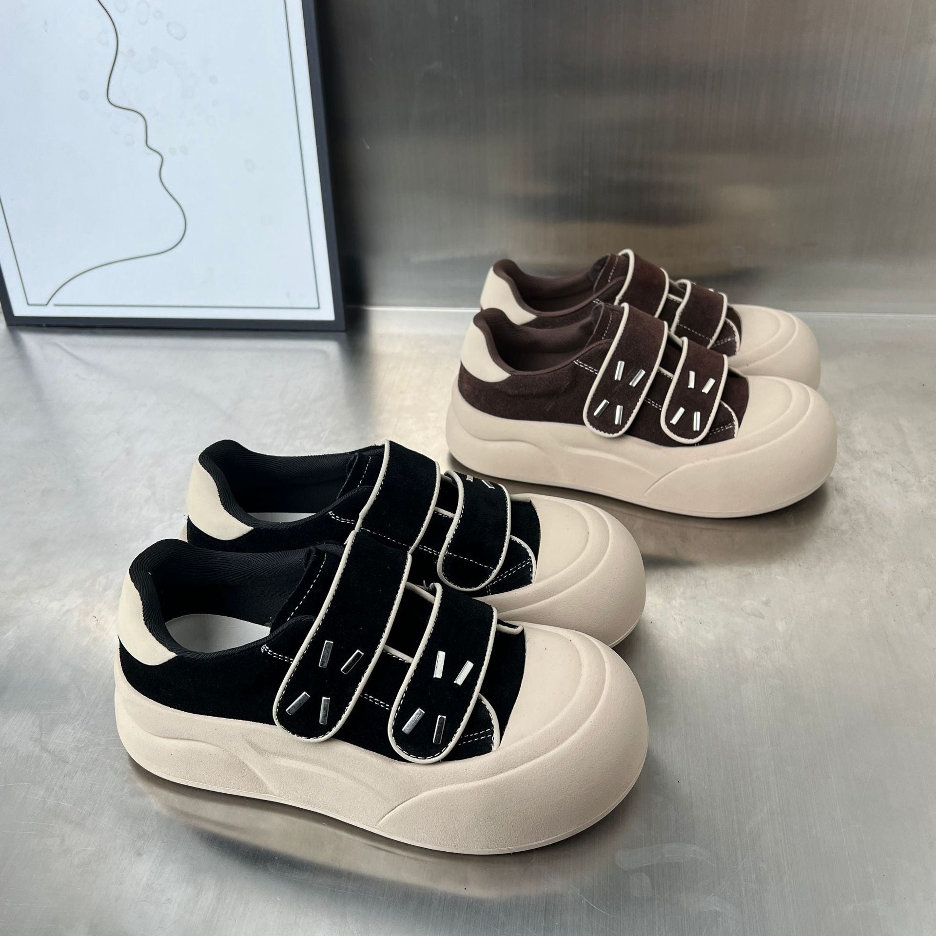 Damen Innovative Chunky Sneakers mit praktischen Klettverschlüssen R&B