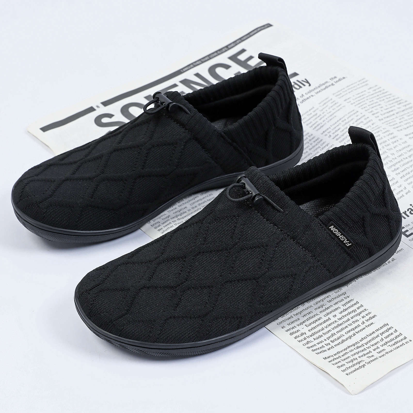 Damen Bequeme Slip-On Sneakers mit elastischem Strickdesign R&B