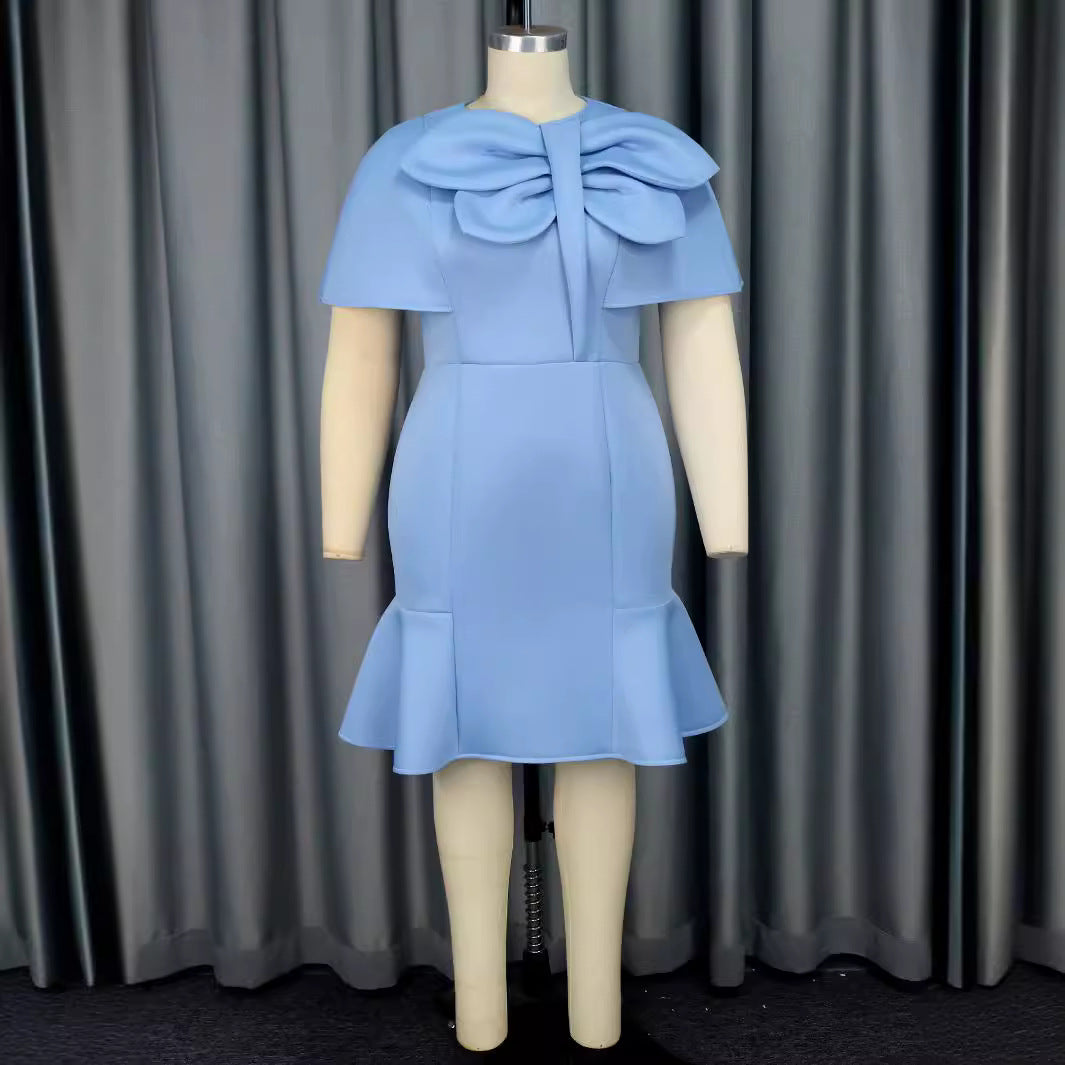 Damen Elegantes Kleid mit voluminösem Schleifenakzent R&B