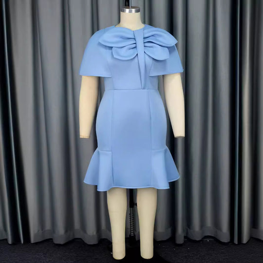 Damen Elegantes Kleid mit voluminösem Schleifenakzent R&B