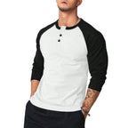 Herren klassisches Langarmshirt im Vintage-Stil mit unterstützenden Kontrastärmeln R&B