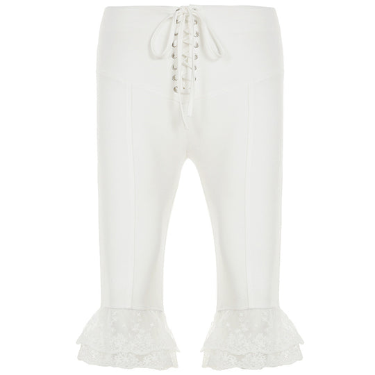 Damen lockere Sporthose mit Spitze und elastischem Bund R&B