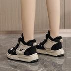 Damen modische High-Top Sneakers mit kuscheligem Fleecefutter und rutschfester Sohle R&B