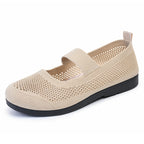 Damen atmungsaktive Strick-Ballerinas mit elastischem Riemen R&B