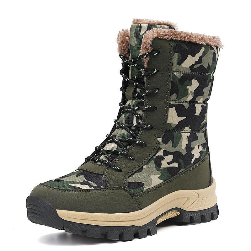 Damen Camouflage Winterstiefel mit isoliertem Futter und rutschfester Sohle