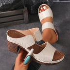 Damen Offene High-Heel Sandalen mit verstellbarem Riemendesign R&B