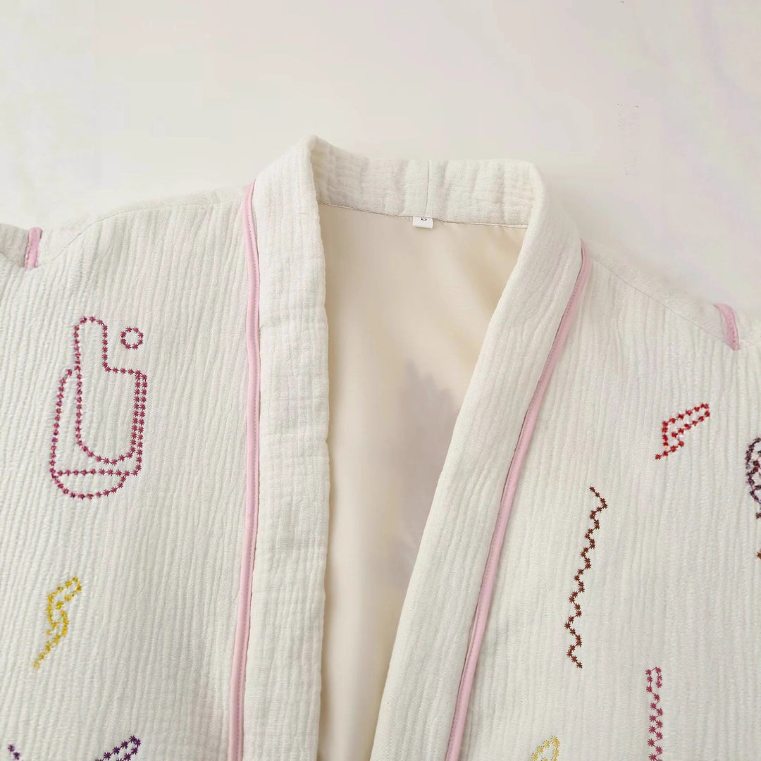 Damen lässige Kimono-Jacke mit einzigartigen Stickereien R&B