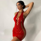 Damen Netzkleid mit verführerischen Ausschnitten R&B