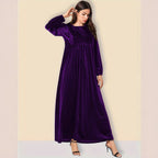 Damen Elegantes Maxikleid aus samtigem Stoff mit weitem Schnitt R&B