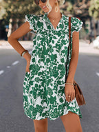 Damen Sommerliches Blumenkleid mit voluminösen Rüschendetails und komfortablem Schnitt R&B