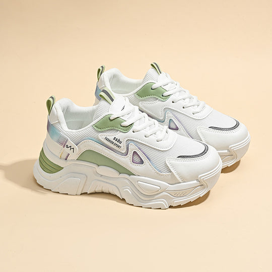Damen Sportliche Chunky Sneakers mit atmungsaktiver Netzstruktur und stabiler Sohle R&B
